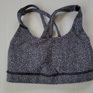 Black and white Lululemon energy bra size 8